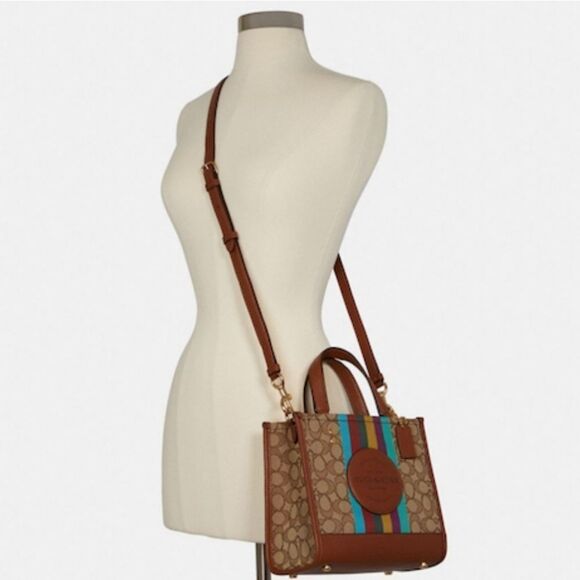 Coach Signature Stripe Dempsey Tote - Picture 5 of 12